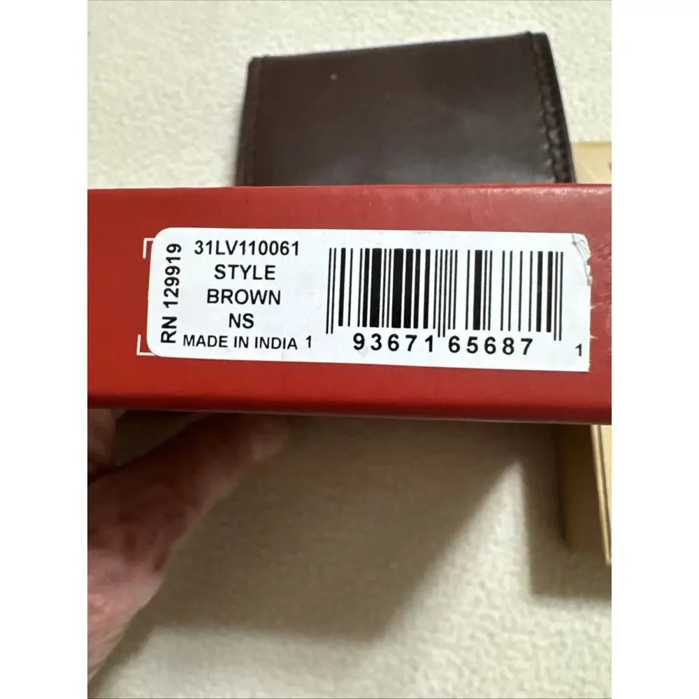 Levi's Mens Brown leather RFID Protection trifold wallet New With Tags